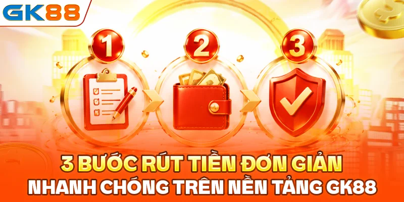 3 bước rút tiền GK88 đơn giản, nhanh chóng trên nền tảng nhà cái